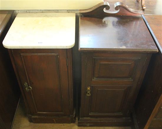 Marble top pot cupboard & another